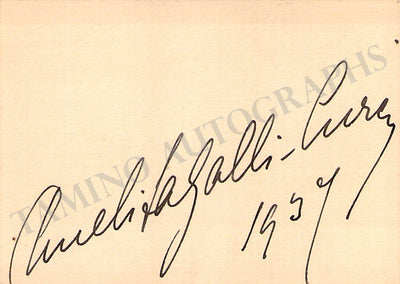 Galli-Curci, Amelita - Signed Card 1937