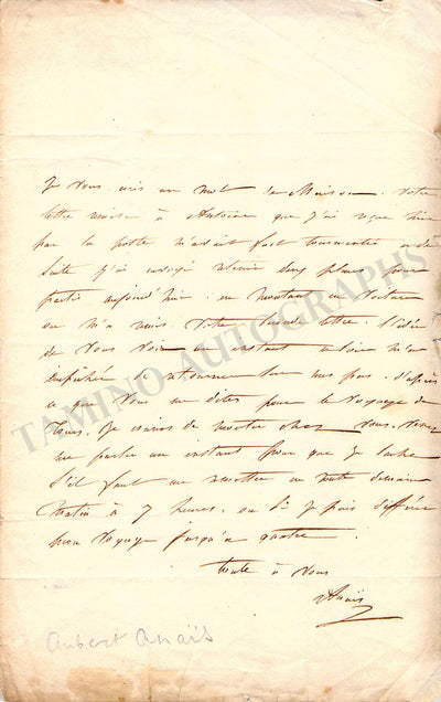 Aubert, Anais - Autograph Letter Signed
