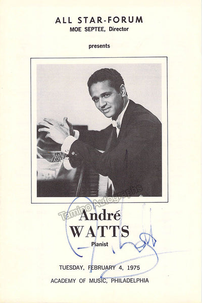 Watts, Andre - Signed Program Philadelphia 1975