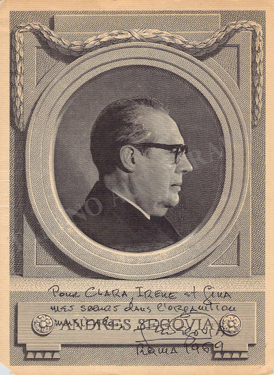 Segovia, Andres - Signed Print 1969