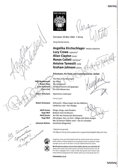 Kirchschlager, Angelika - Signed Program London 2006