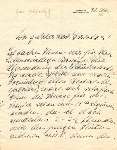 Bahr-Mildenburg, Anna - Autograph Letter Signed