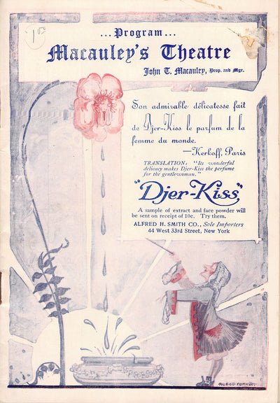 Pavlova, Anna - Performance Program Louiseville 1914