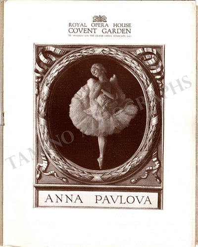 Pavlova, Anna - Performance Program London ROH 1923