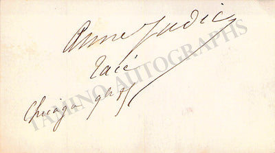 Judic, Anne - Signed Card 1889