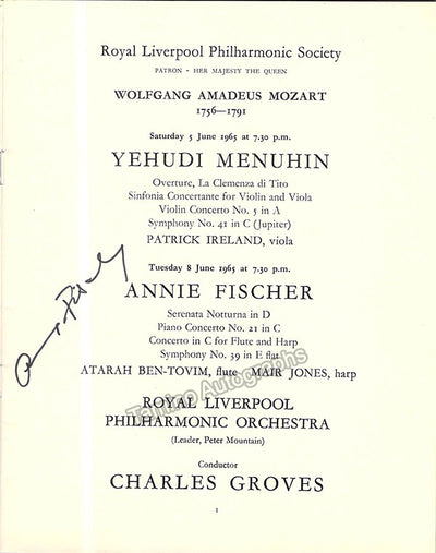 Fischer, Annie - Signed Program Liverpool 1965