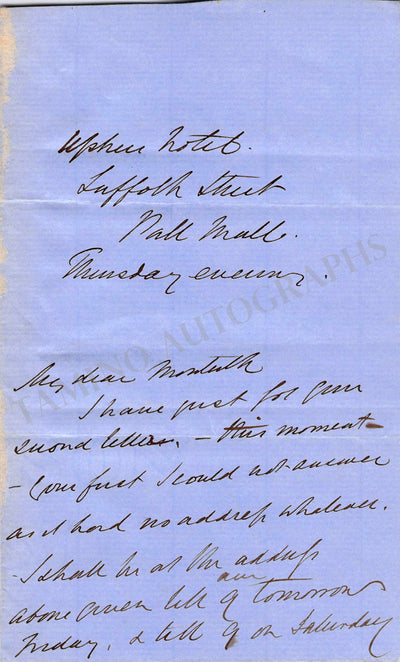Trollope, Anthony - Autograph Letter Signed