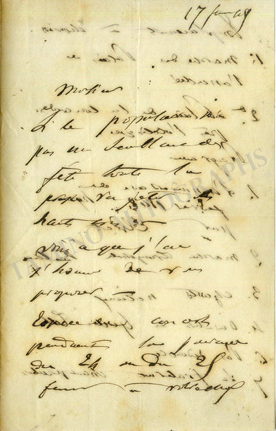 Elwart, Antoine - Set of 4 Autograph Letters Signed