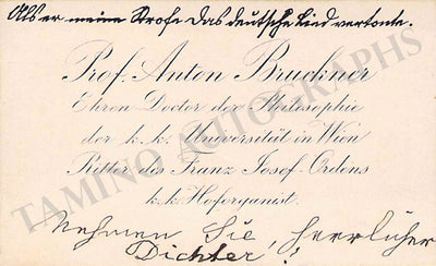 Bruckner, Anton - Autograph Note Signed