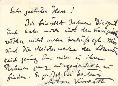 Konrath, Anton - Autograph Note Signed