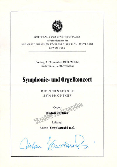 Nowakowski, Anton - Signed Program Stuttgart 1963