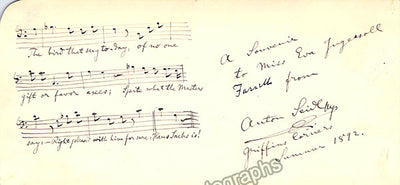 Seidl, Anton - Autograph Music Quote Signed 1892
