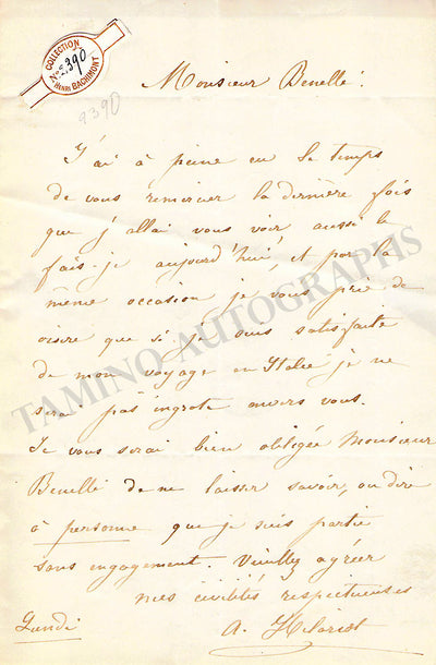 Hilariot, Antonia - Autograph Letter Signed 1853
