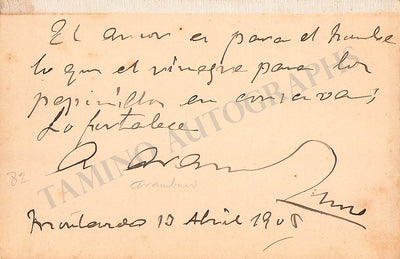 Aramburo, Antonio - Signed Album Page 1905