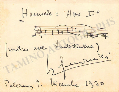 Guarnieri, Antonio - Autograph Music Quote Signed 1930