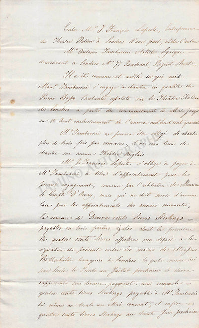 Tamburini, Antonio - Riot-related Documents & Signed Contract