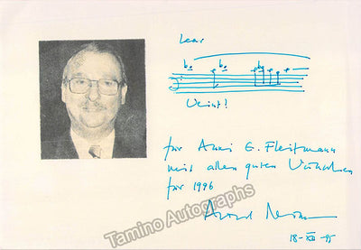 Reimann, Aribert - Autograph Music Quote Signed 1995
