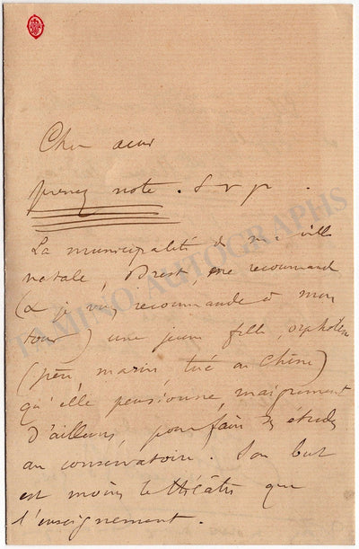 Gouzien, Armand - Set of 3 Autograph Letters Signed