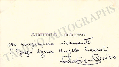 Boito, Arrigo - Signed Personal Card