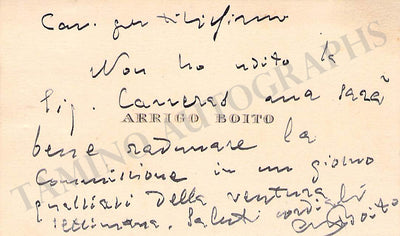 Boito, Arrigo - Signed Visiting Card