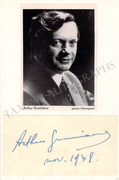 Grumiaux, Arthur - Signed Card 1948