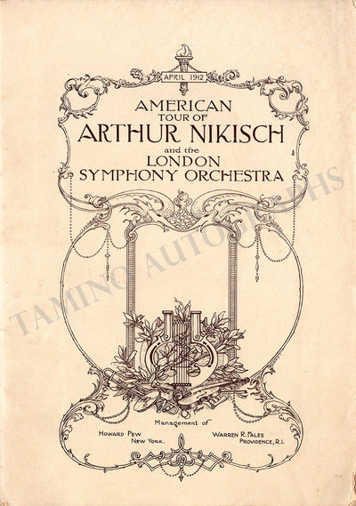 Nikisch, Arthur - Concert Booklet Program American Tour 1902