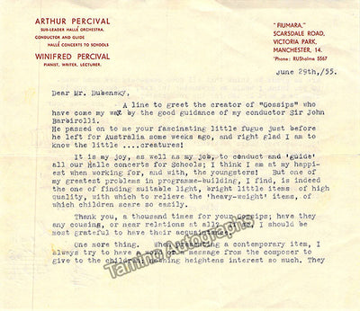 Percival, Arthur - Typed Letter Signed 1955