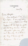 Sullivan, Arthur - Autograph Letter Signed