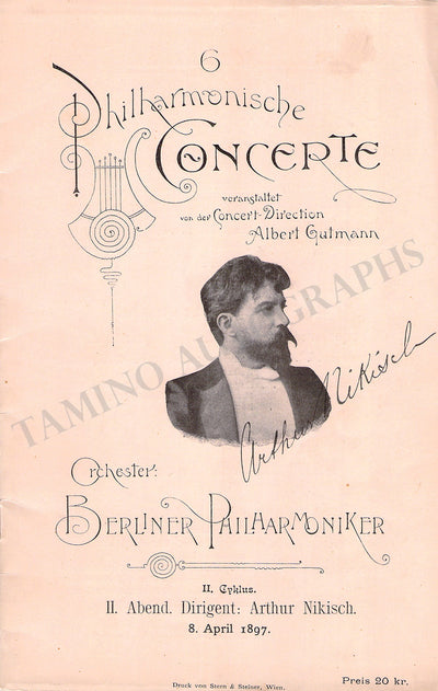 Nikisch, Arthur - Concert Program Vienna 1897