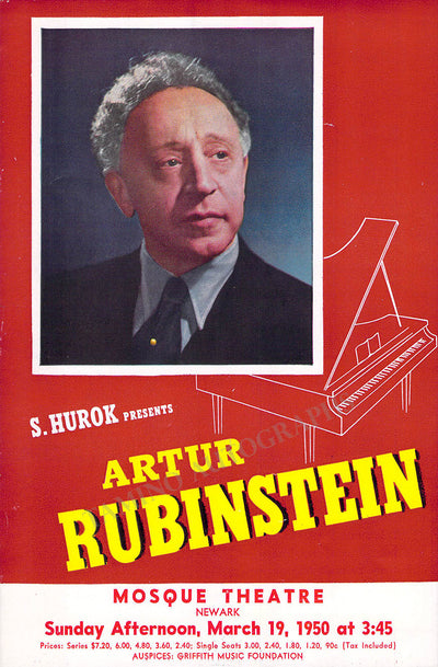 Rubinstein, Artur - Concert Flyer