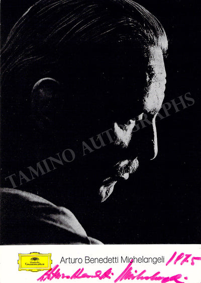 Michelangeli, Arturo Benedetti - Signed Photograph 1975