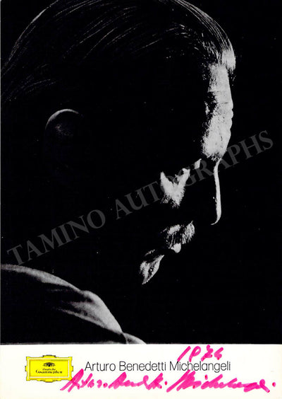 Michelangeli, Arturo Benedetti - Signed Photograph 1974