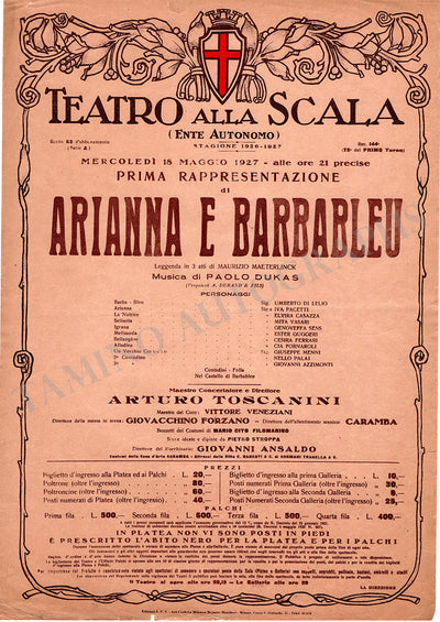 Arianna e Barbableu (May 15 1927)