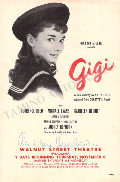 Hepburn, Audrey - Signed Flyer "Gigi"