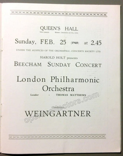 London Philharmonic 1938 & 1940