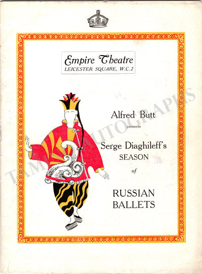 Ballet Russes Diaghilev - Program London 1919