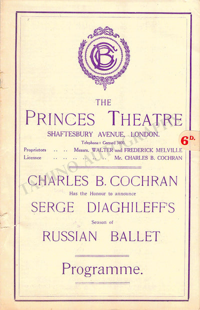 Ballet Russes Diaghilev - Concert Program London