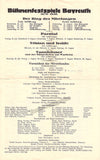 Bayreuth Festival - Playbill Program 1930
