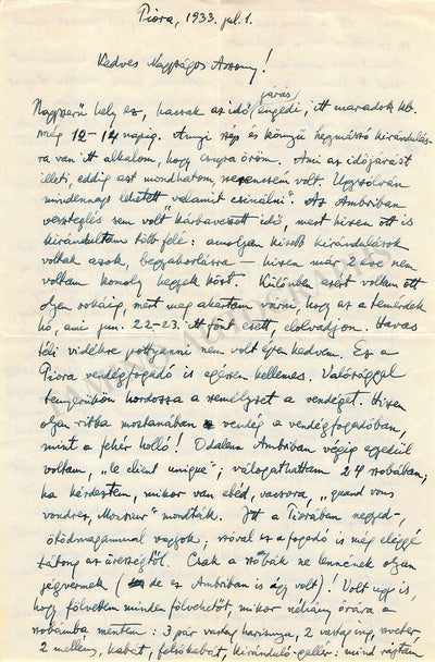 Bartok, Bela - Autograph Letter Signed 1933