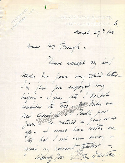 Davies, Ben - Autograph Letter Signed