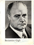 Gigli, Beniamino - Signed Program Sweden 1952