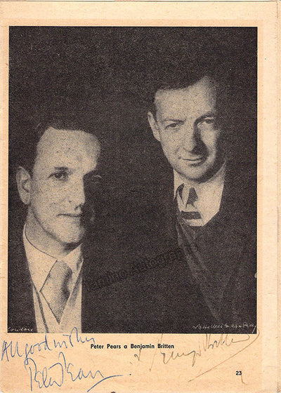 Britten, Benjamin - Pears, Peter - Double Signed Program 1964