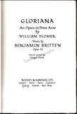 Britten, Benjamin - Signed Vocal Score "Gloriana"