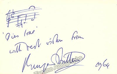 Signed Card  with Musical Quote