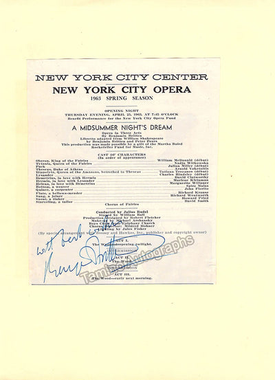 Britten, Benjamin - Signed Program Clip Midsummer Night's Dream New York City Opera 1963