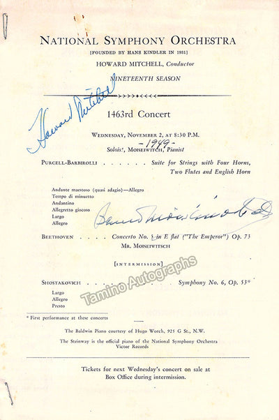 Moiseiwitsch, Benno - Signed Program