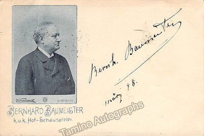 Baumeister, Bernhard - Signed Photograph 1898