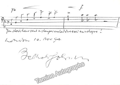 Goldschmidt, Berthold - Autograph Music Quote Signed 1994