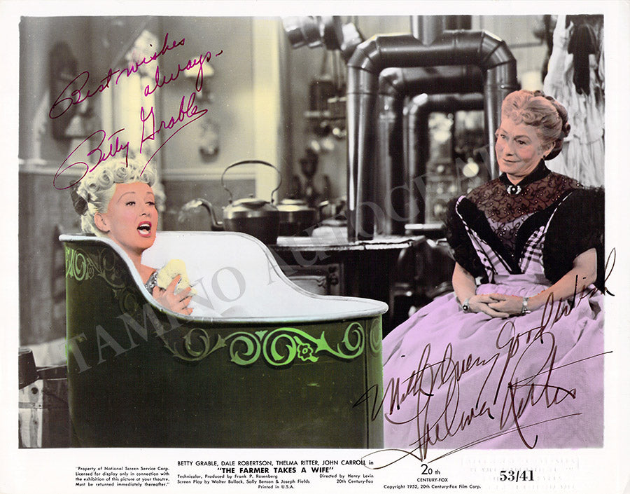 Betty Grable Thelma Ritter Autographs The Farmer Takes a Wife