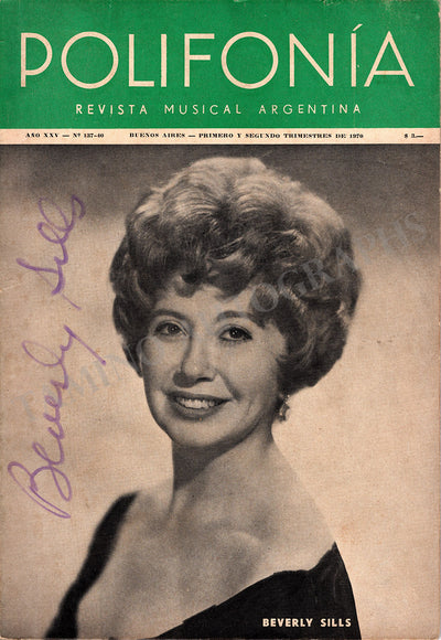 Sills, Beverly - Signed Magazine Polifonia 1970